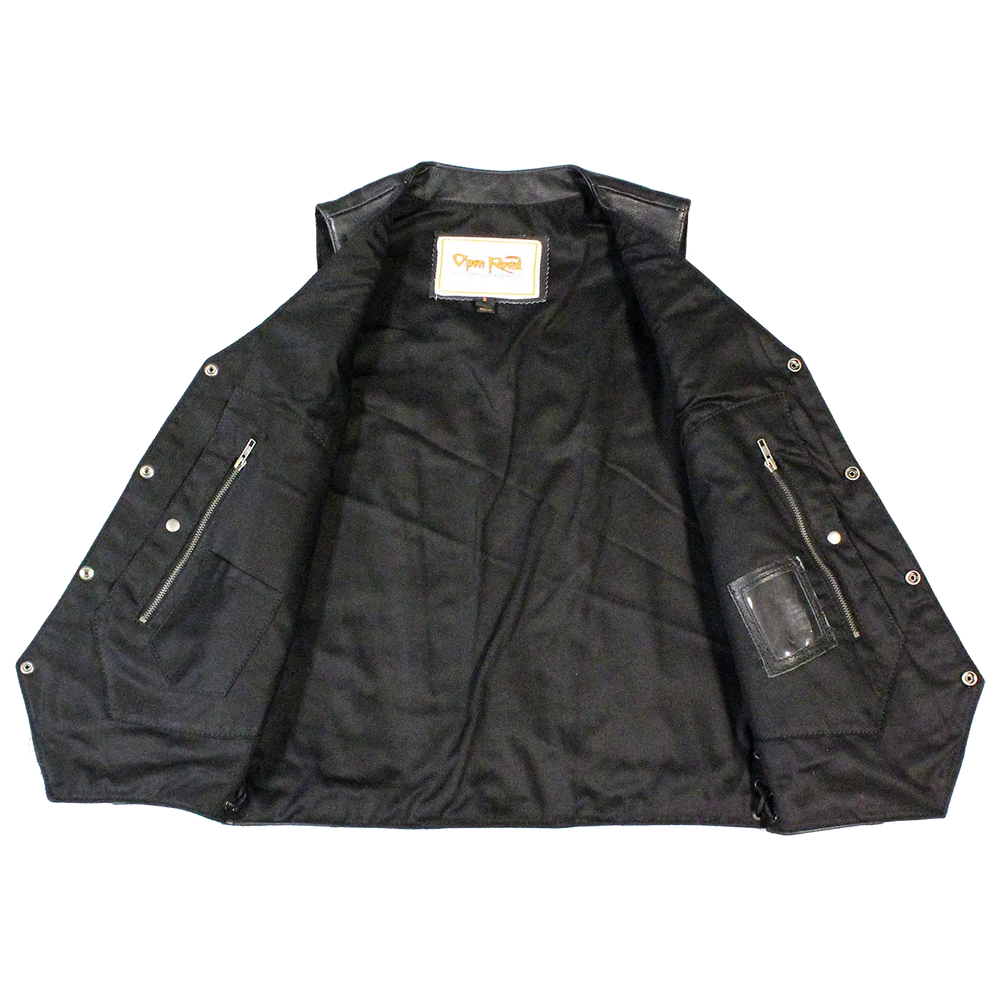 Gilet en cuir à 10 poches pour homme Open RoadEX-STOCK Canada