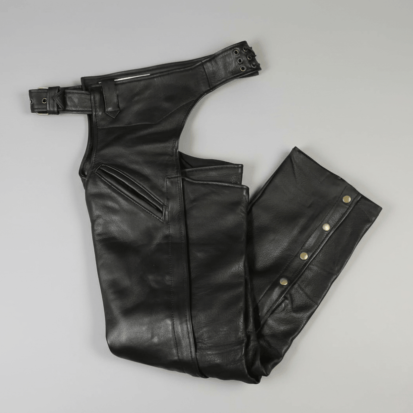 Open Road Men's 2 Pocket Premium Leather Chaps