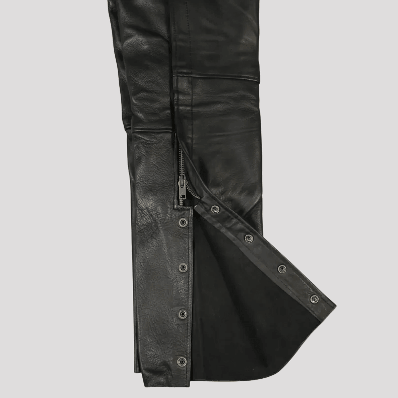 Open Road Men's 2 Pocket Premium Leather Chaps