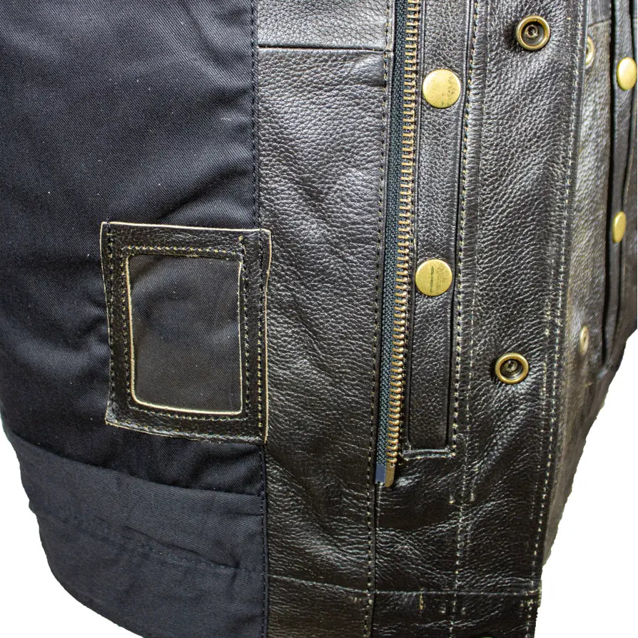 Open Road Men's Distressed Leather Club Vest