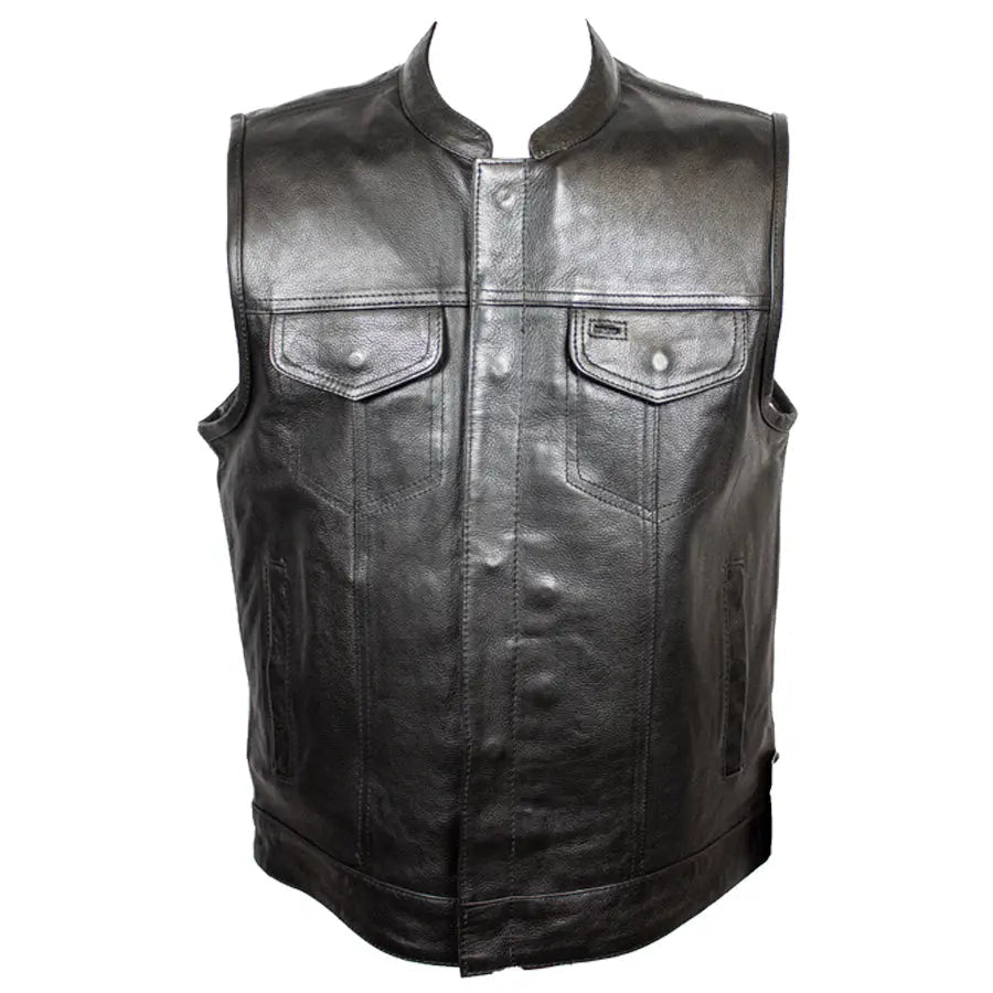 Open Road Men's Flannel Lined Leather Club Vest EX-STOCK Canada