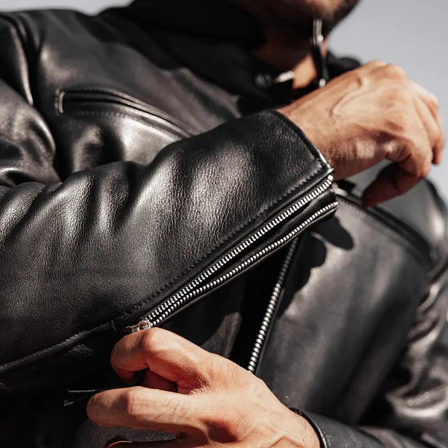 Open Road Men's Hooded Leather Motorcycle Jacket EX-STOCK Canada