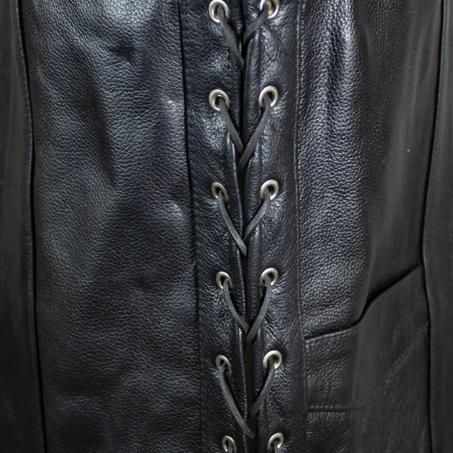 Gilet en cuir avec dentelle sur les côtés Open Road pour hommes