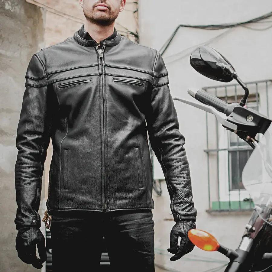 Open Road Men's Maverick Leather Motorcycle Jacket EX-STOCK Canada