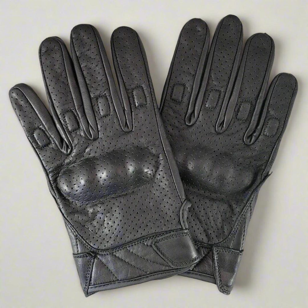 Open Road Men's Perforated Armored Leather Motorcycle Gloves EX-STOCK Canada