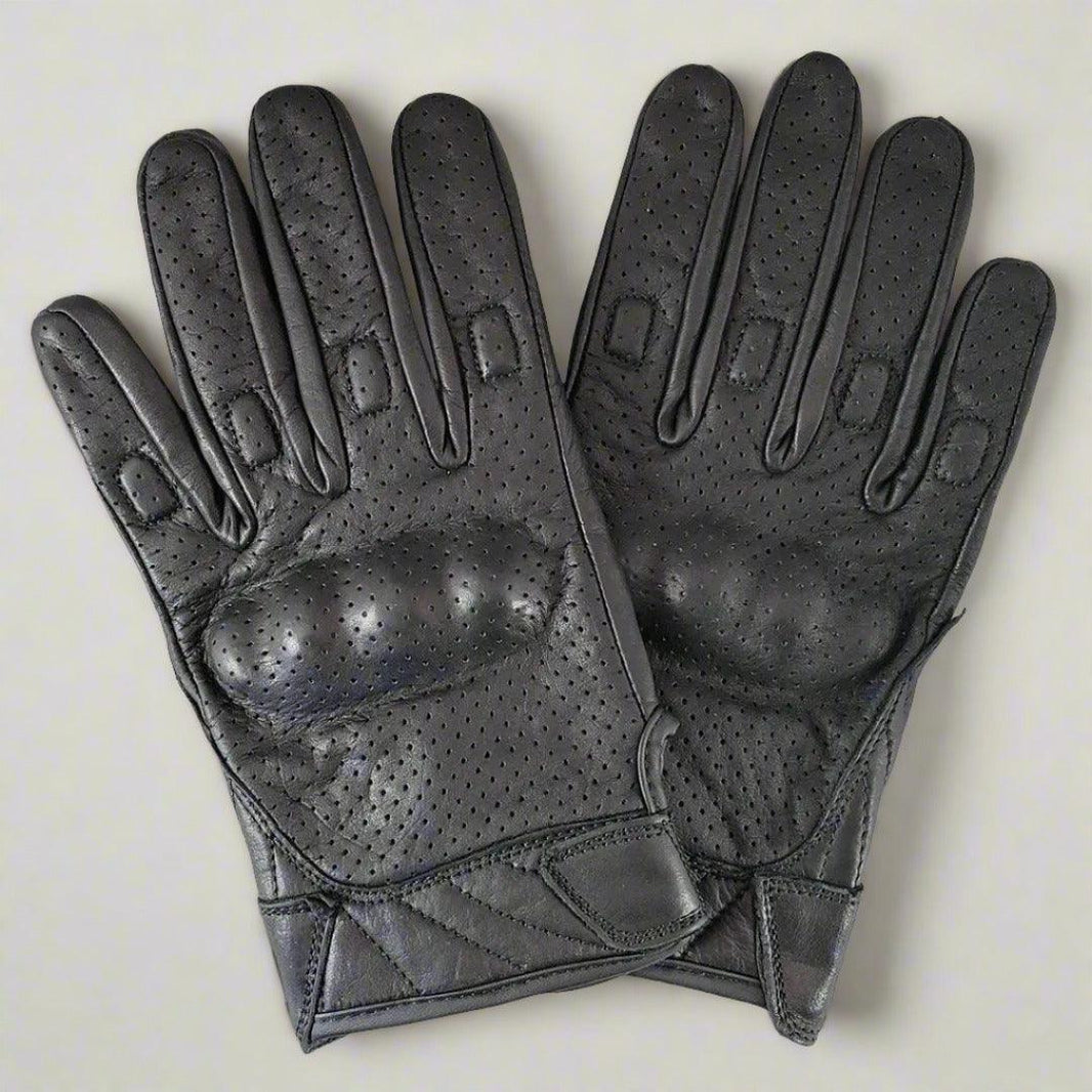 Open Road Men's Perforated Armored Leather Motorcycle Gloves EX-STOCK Canada