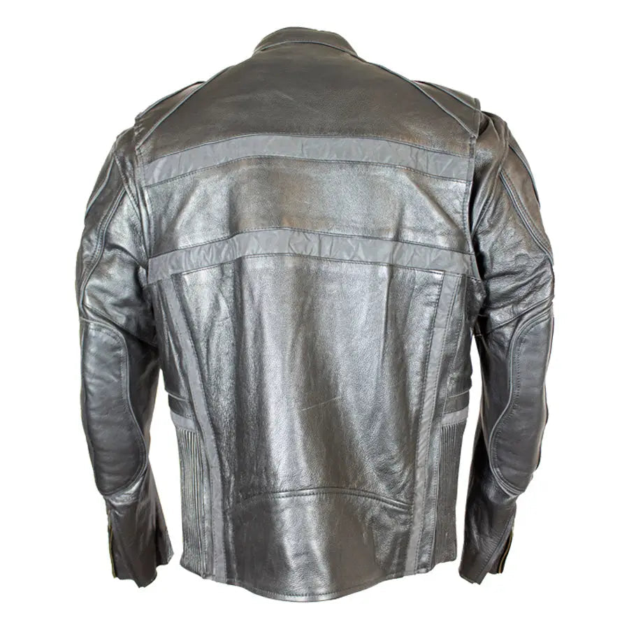 Open Road Men's Reflective Piping Leather Motorcycle Jacket EX-STOCK Canada