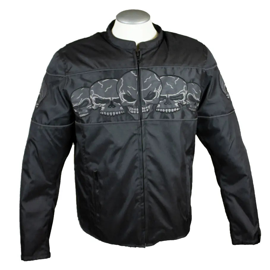 Chaqueta de motocicleta textil para hombre Open Road con calavera reflectanteEX-STOCK Canada