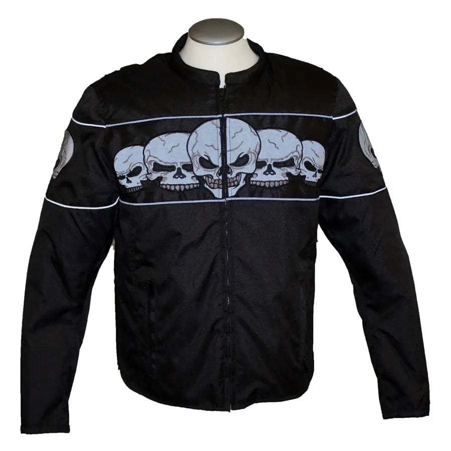 Chaqueta de motocicleta textil para hombre Open Road con calavera reflectanteEX-STOCK Canada