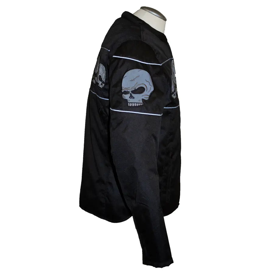Chaqueta de motocicleta textil para hombre Open Road con calavera reflectanteEX-STOCK Canada