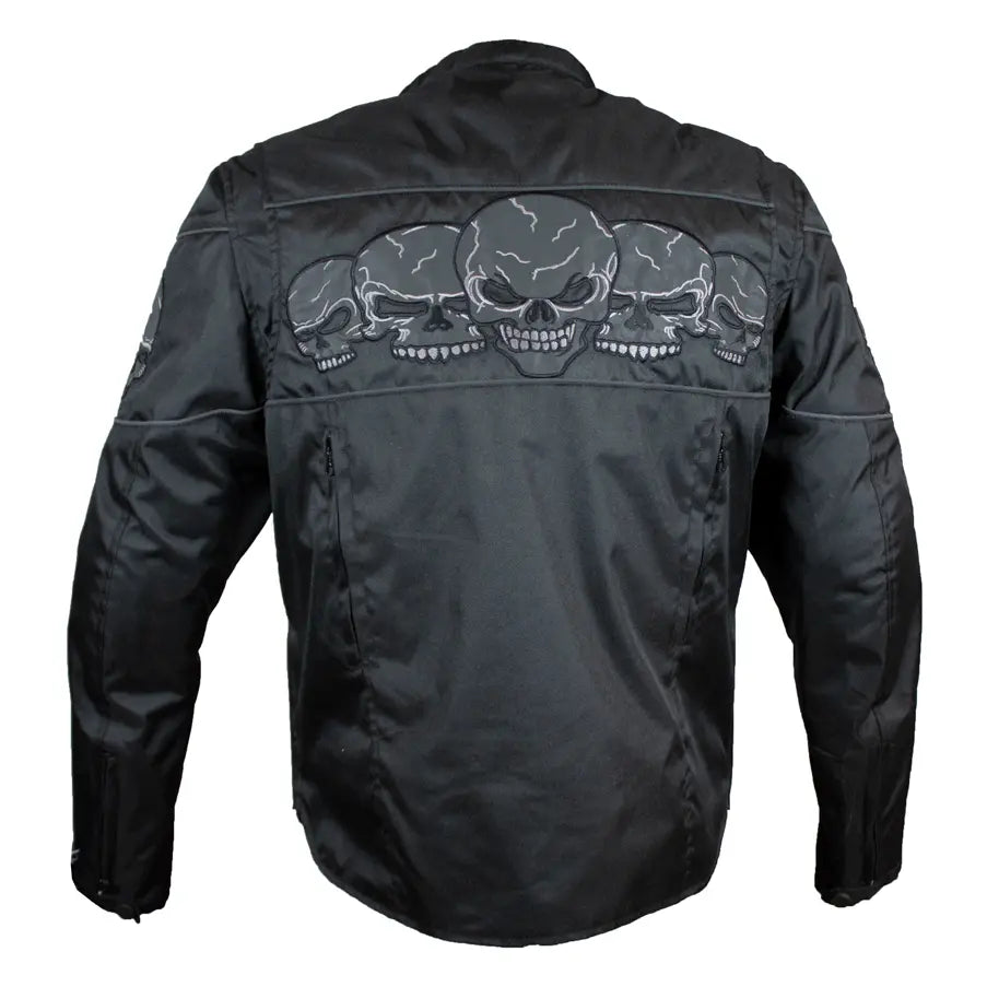 Chaqueta de motocicleta textil para hombre Open Road con calavera reflectanteEX-STOCK Canada