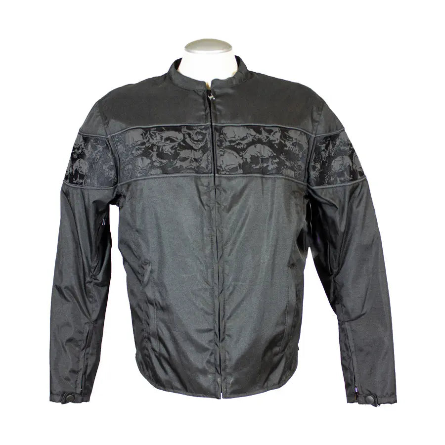 Open Road Men's Reflective Skull Textile Motorcycle Jacket EX-STOCK Canada