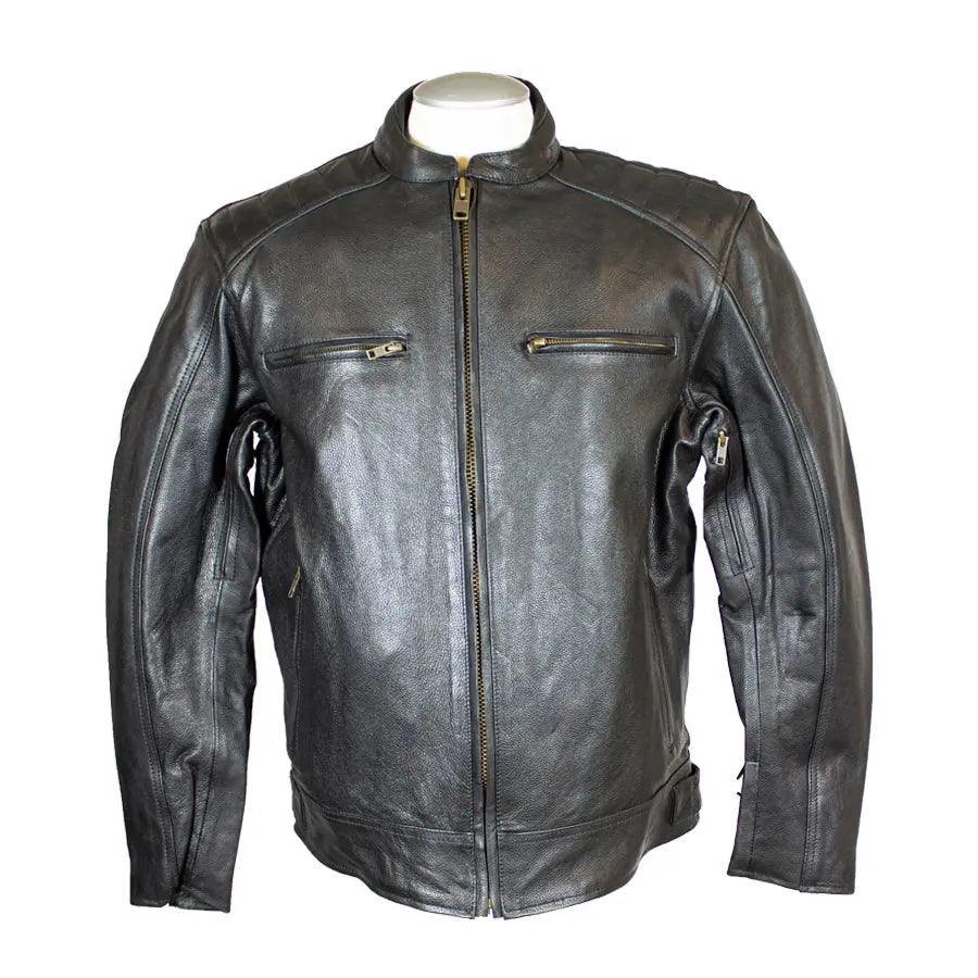 Open Road Men's Ribbed Padding Leather Motorcycle Jacket EX-STOCK Canada