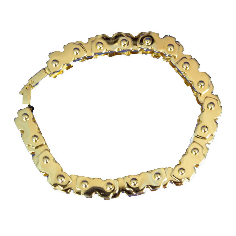 Pulsera de cadena de bicicleta de acero inoxidable dorado para hombre Open RoadEX-STOCK Canada