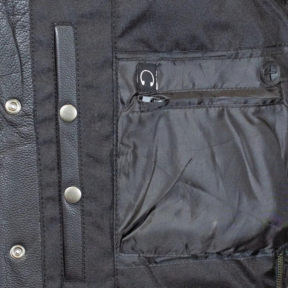 Open Road Men's Upside Leather with Black Stitched Diamonds Vest EX-STOCK Canada