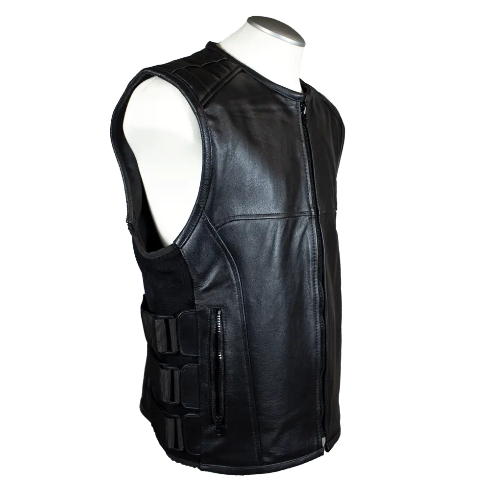 Gilet tactique en cuir zippé pour homme Open RoadEX-STOCK Canada