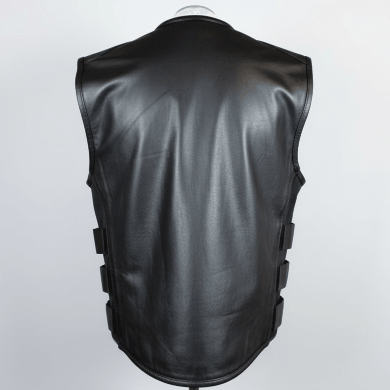 Open Road Men's Zip-Up Tactical Leather Vest