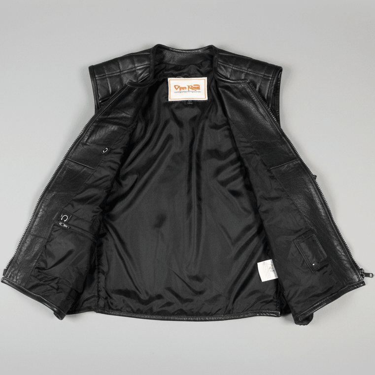 Open Road Men's Zip-Up Tactical Leather Vest
