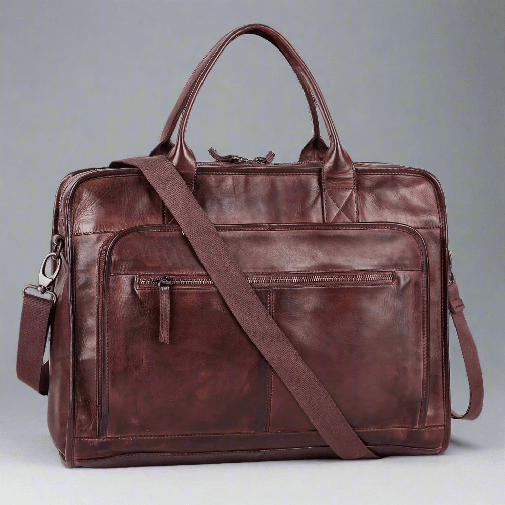 BOL/Open Road Two Handle Messenger Laptop Leather Bag EX-STOCK Canada