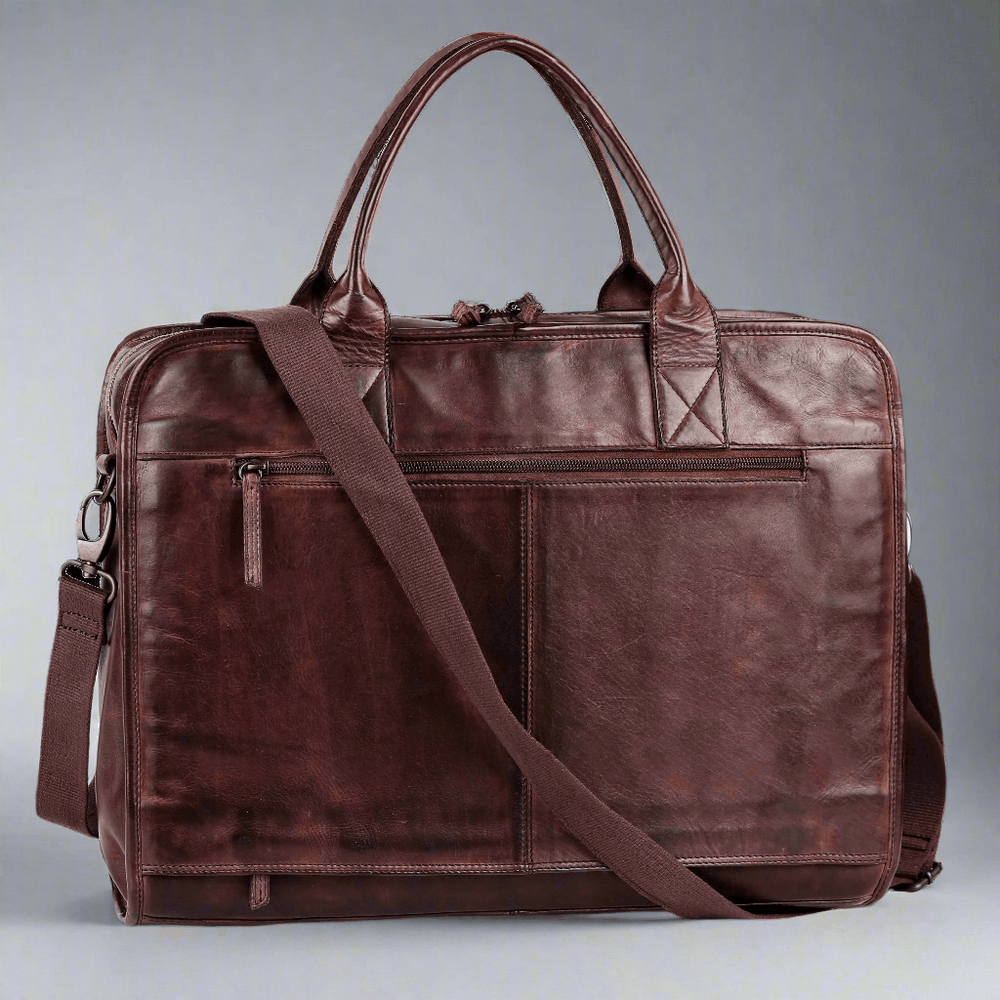 BOL/Open Road Two Handle Messenger Laptop Leather Bag EX-STOCK Canada