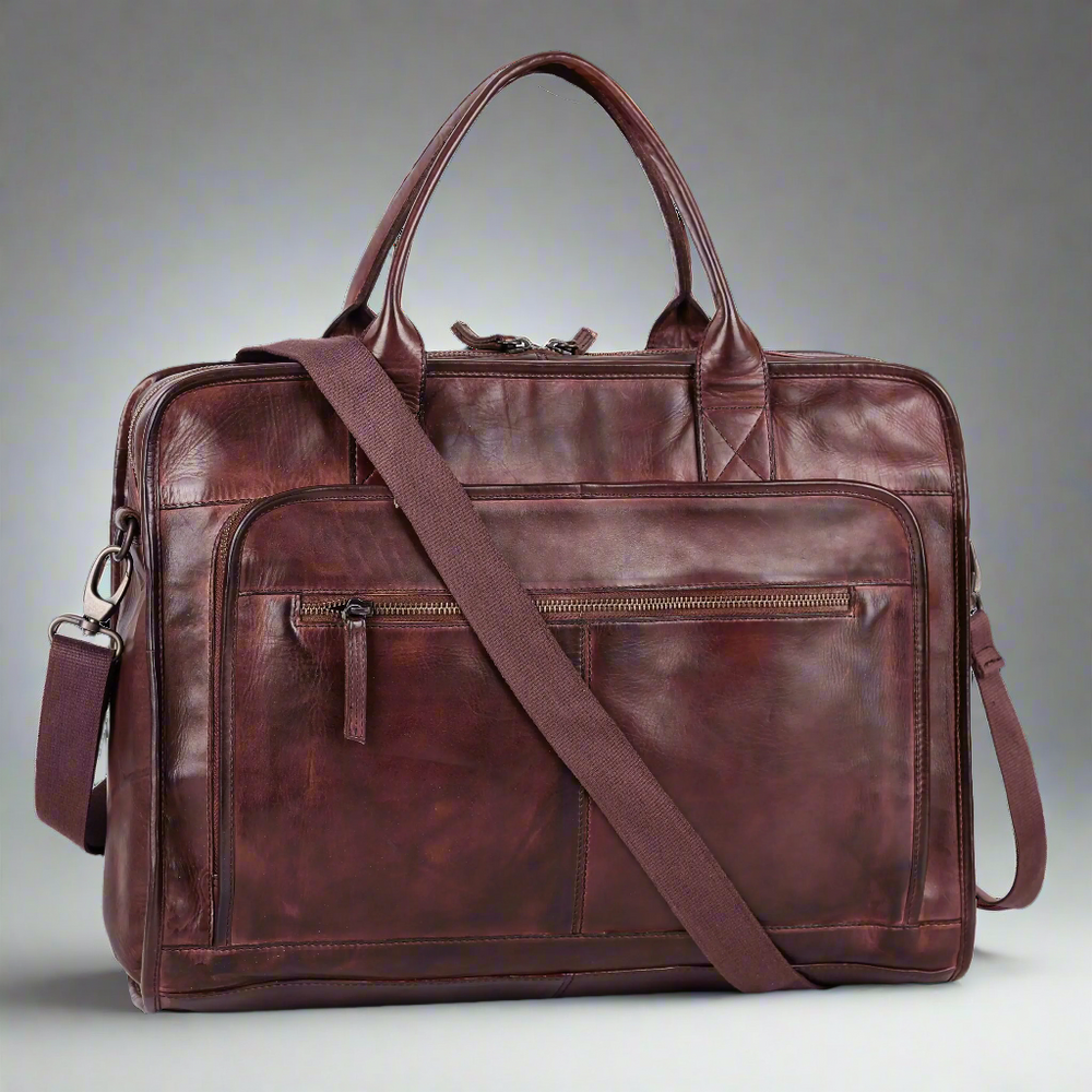 Bolso de cuero BOL/Open Road para portátil, tipo mensajero con dos asasEX-STOCK Canada