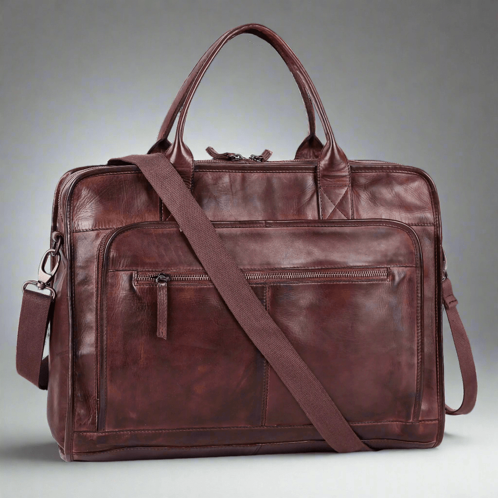 BOL/Open Road Two Handle Messenger Laptop Leather Bag EX-STOCK Canada