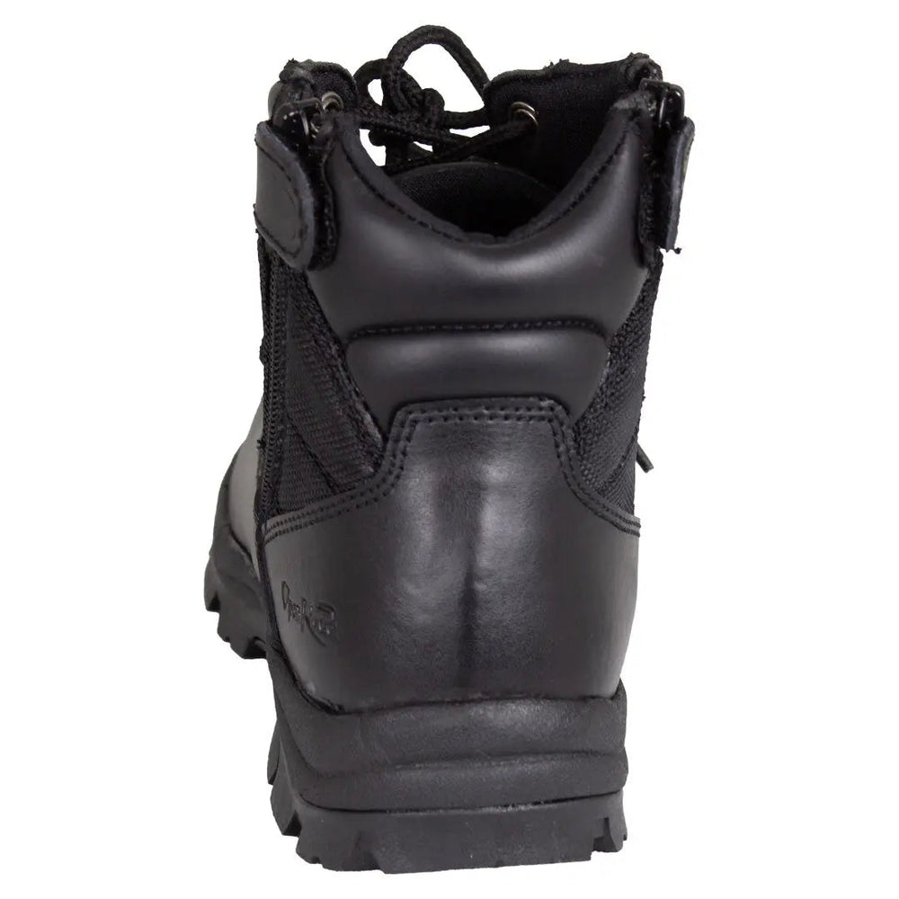 Open Road Women's Black Leather Tactical Lace-Up Boots with Side Zippers Entry EX-STOCK Canada
