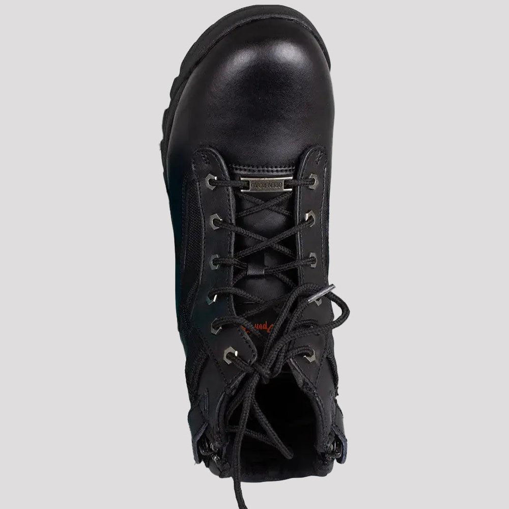 Open Road Women's Black Leather Tactical Lace-Up Boots with Side Zippers Entry