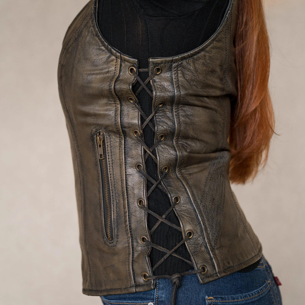 Open Road Women's Distressed Brown Vest EX-STOCK Canada