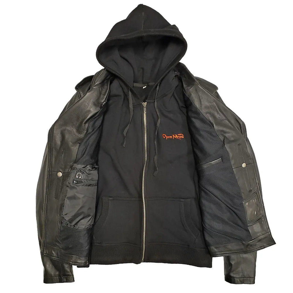 Giacca da Moto Classica in Pelle con Cappuccio da Donna Open RoadEX-STOCK Canada