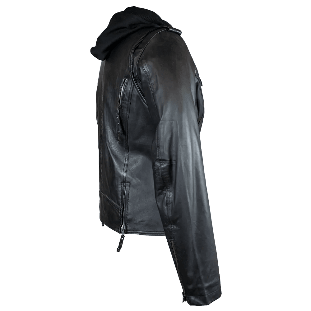 Veste de moto en cuir classique à capuche pour femmes Open RoadEX-STOCK Canada