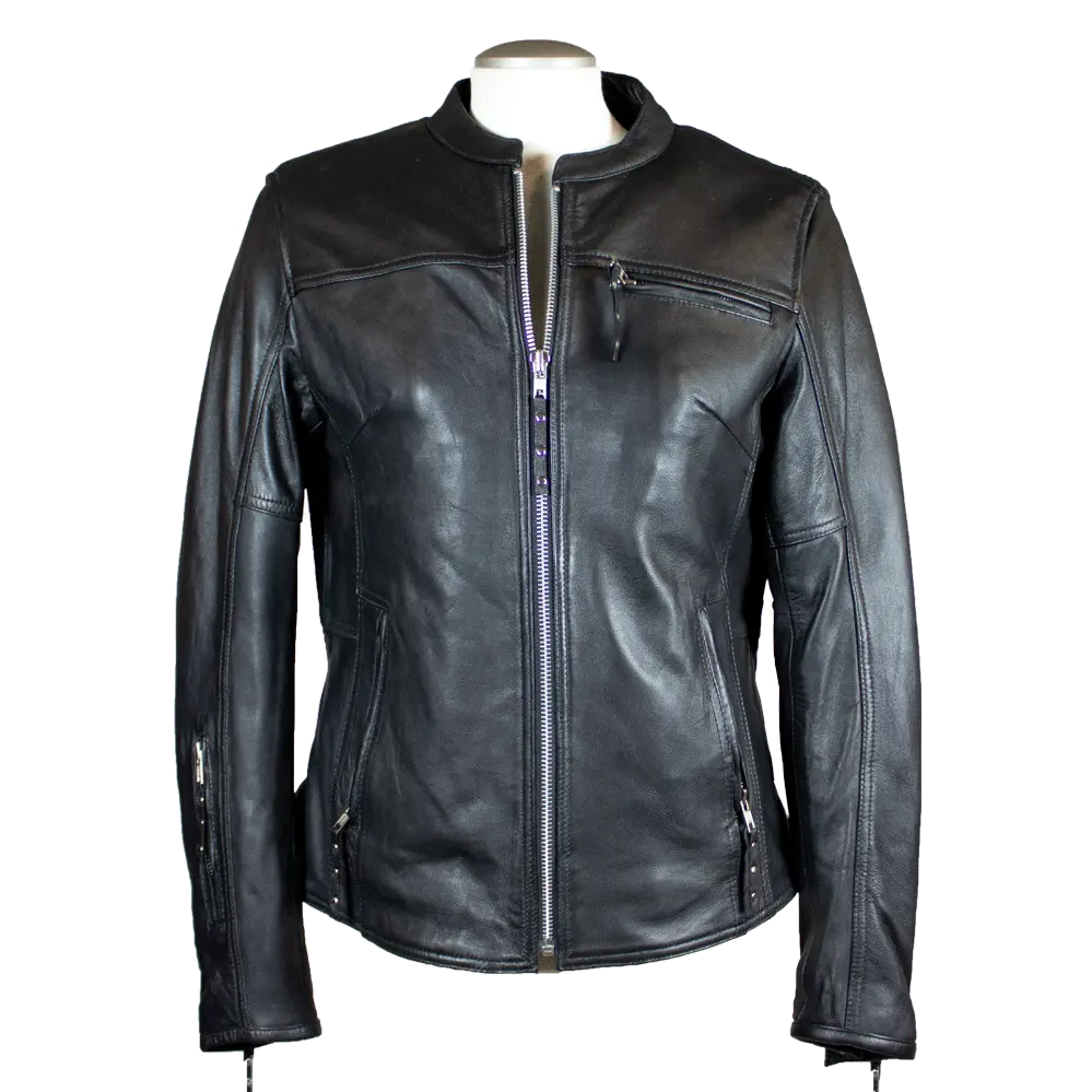 Open Road Women's Racer Leather Motorcycle Jacket EX-STOCK Canada