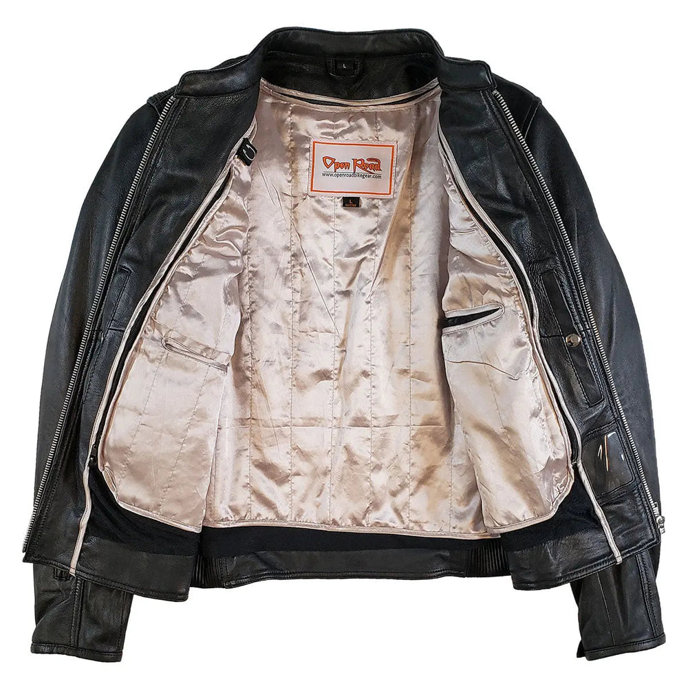 Open Road Women's Racer Leather Motorcycle Jacket EX-STOCK Canada