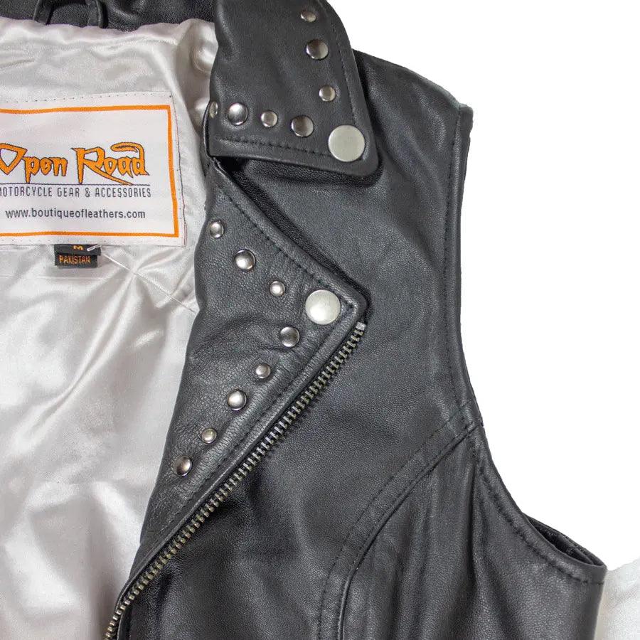 Open Road Women's Studded Leather Vest EX-STOCK Canada