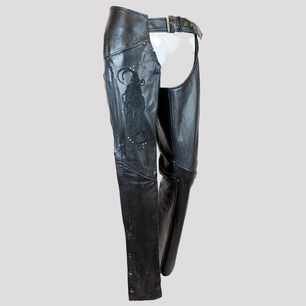 BOL/Open Road Chap Leather pour Femmes en Daim avec Design Ailes