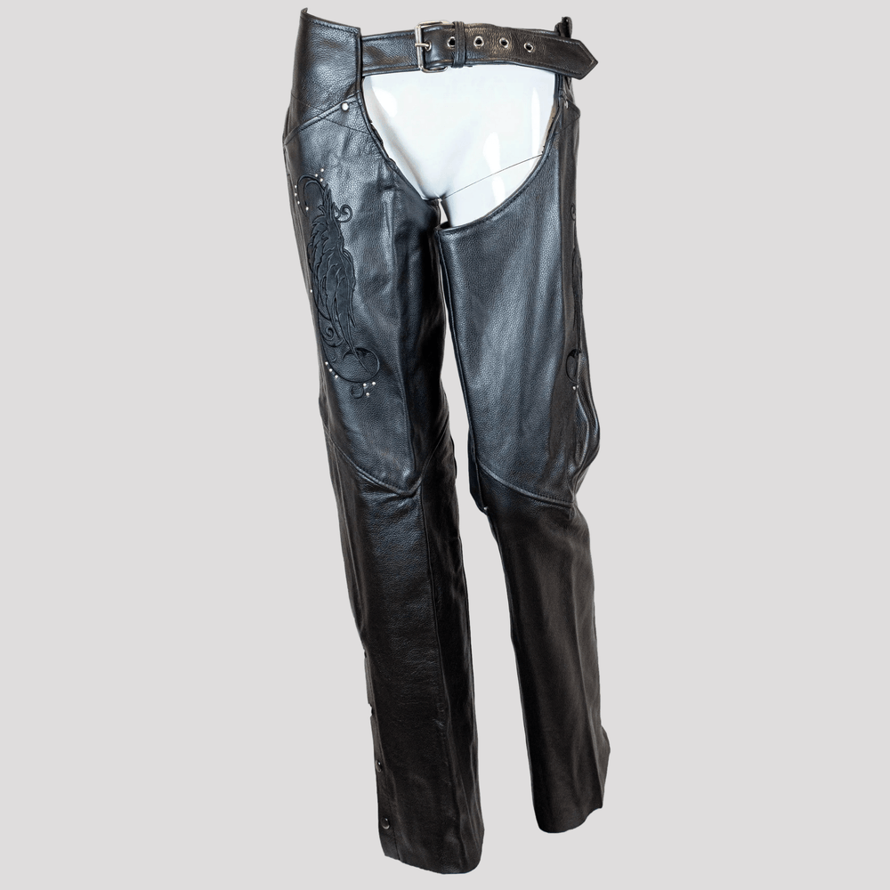 BOL/Open Road Chap Leather pour Femmes en Daim avec Design Ailes