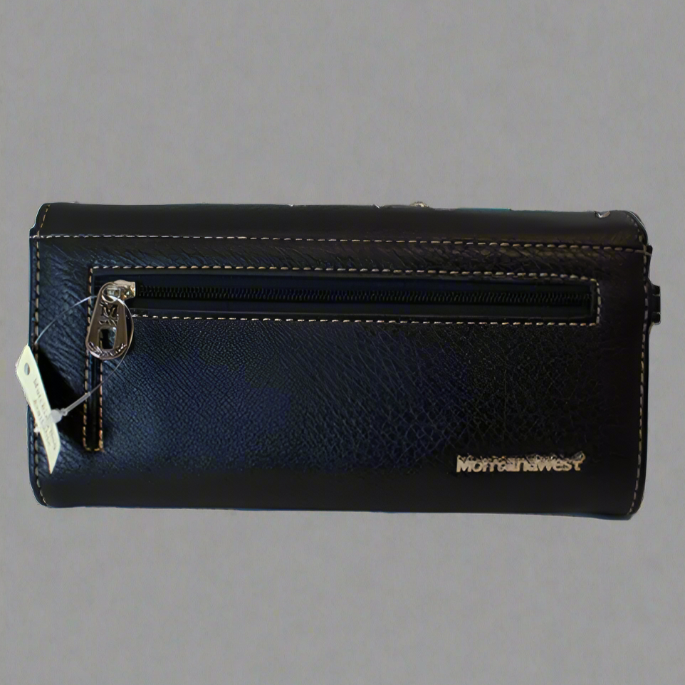 محفظة ثلاثية من الجلد الصناعي بطبعة جمجمة السكر من Open Road للنساءEX-STOCK Canada