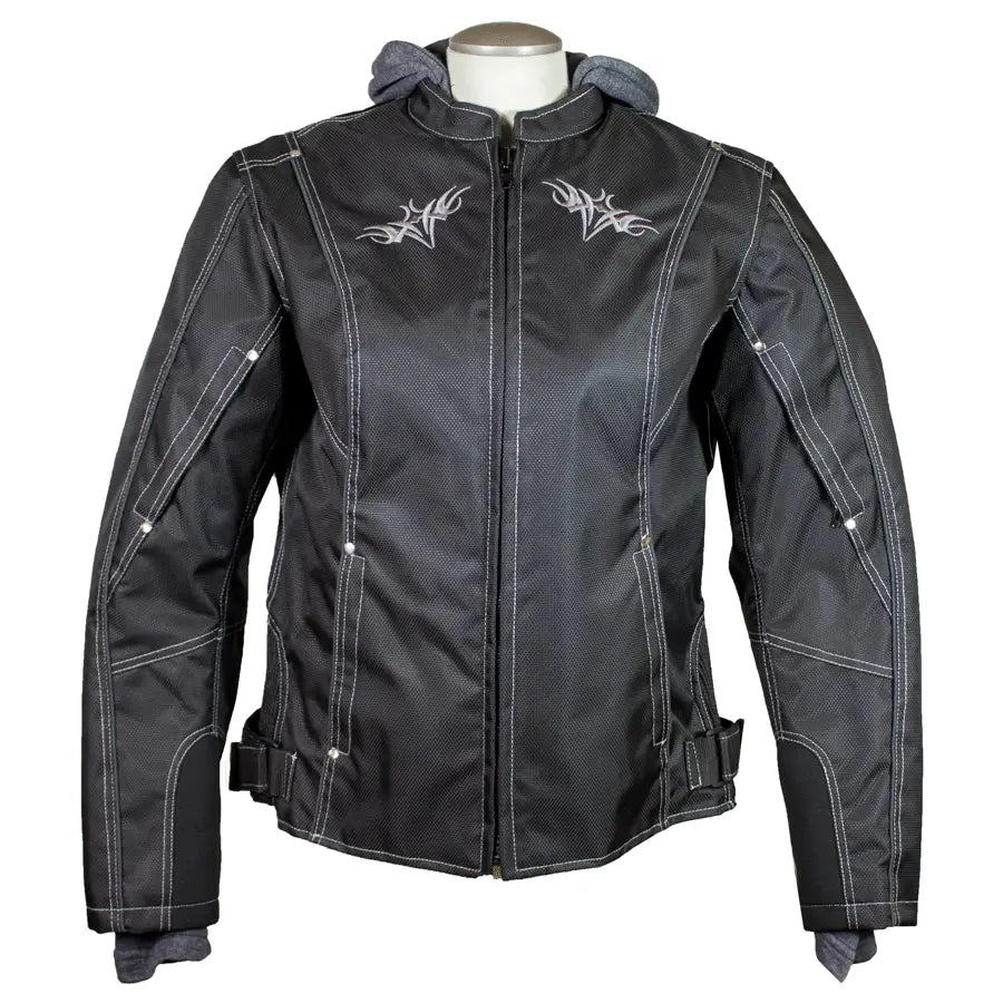 Open Road Women's Zip-Out Hoodie Reflective Textile Motorcycle Jacket EX-STOCK Canada