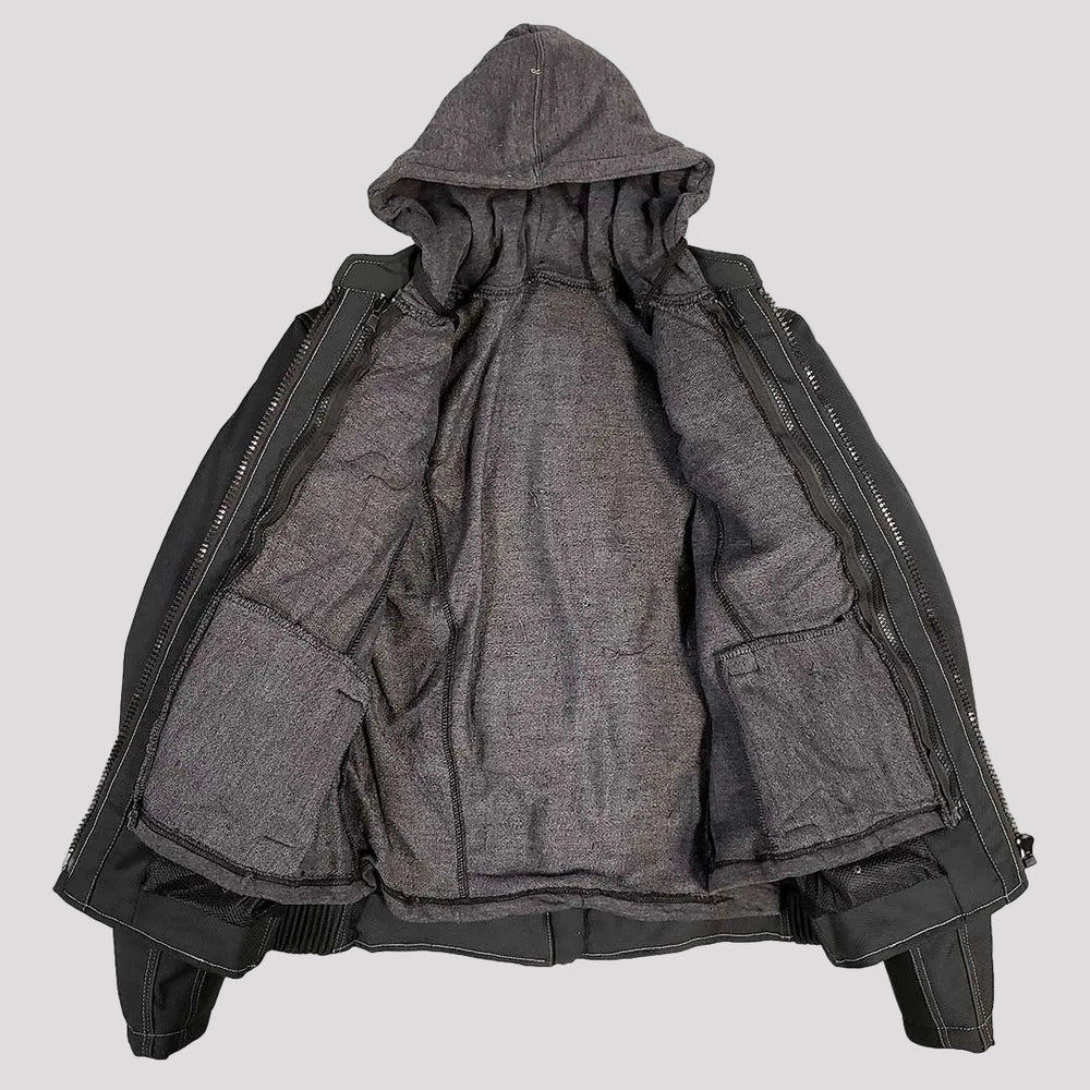Veste Moto en Textile Réfléchissant pour Femmes Open Road avec Capuche Amovible à Fermeture Éclair