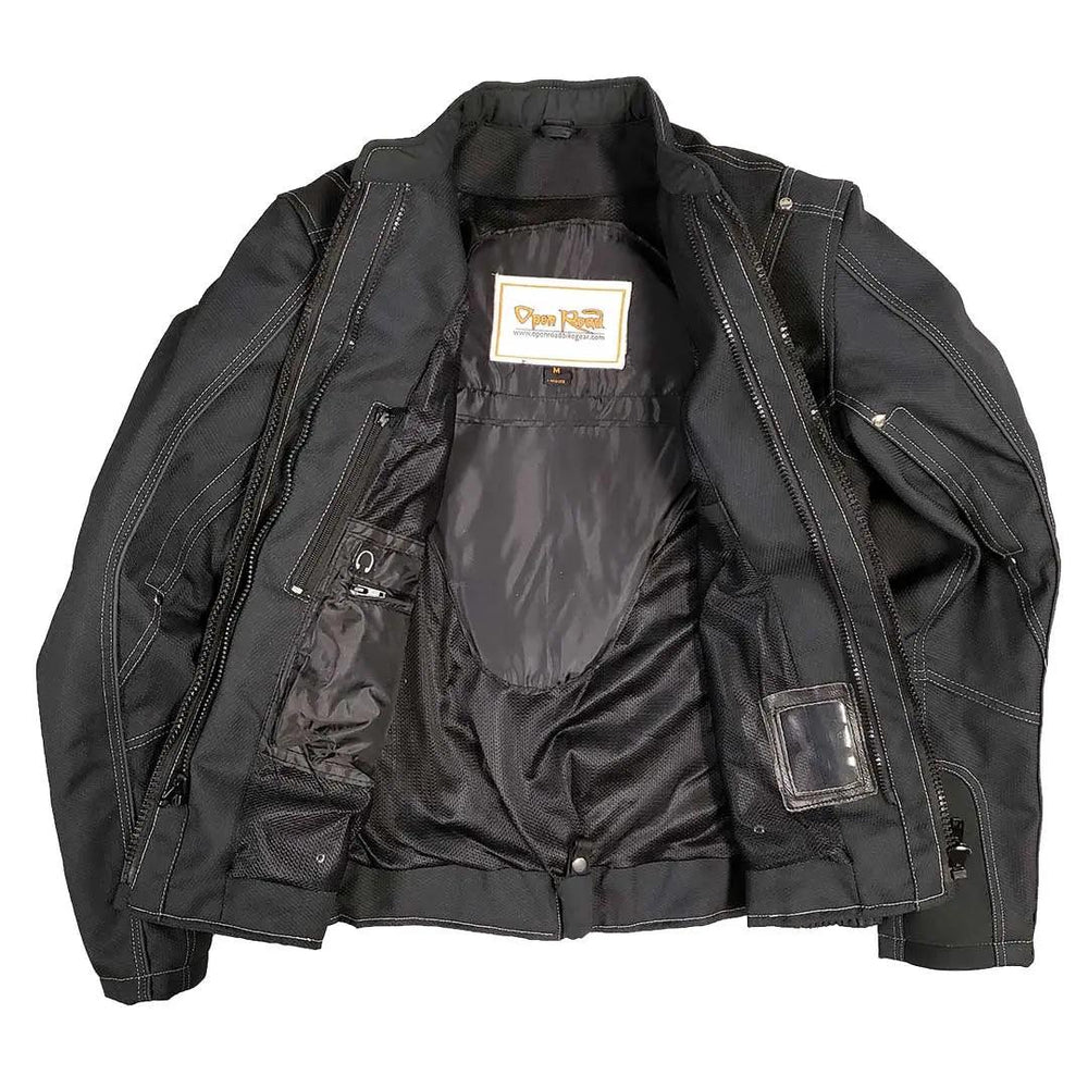 Veste Moto en Textile Réfléchissant pour Femmes Open Road avec Capuche Amovible à Fermeture Éclair