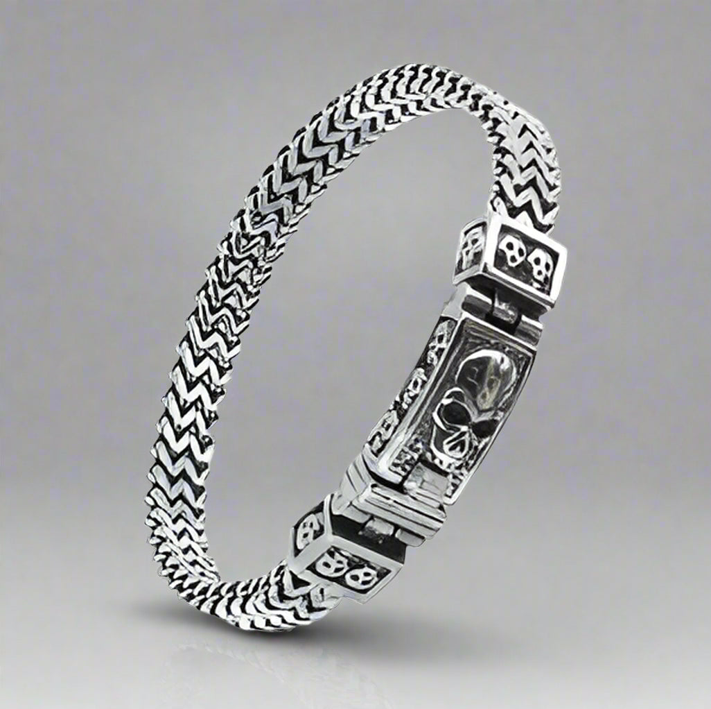 Pulsera de identificación para hombre GoSteel con calaveraEX-STOCK Canada