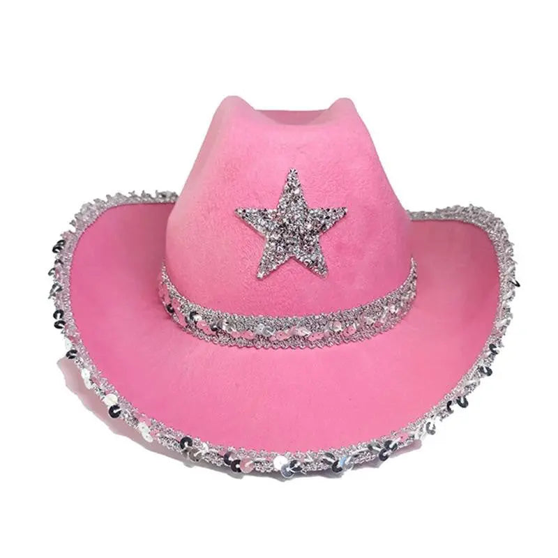 Party Black Bilateral Sequined Cowboy Hat - EX-STOCK Canada
