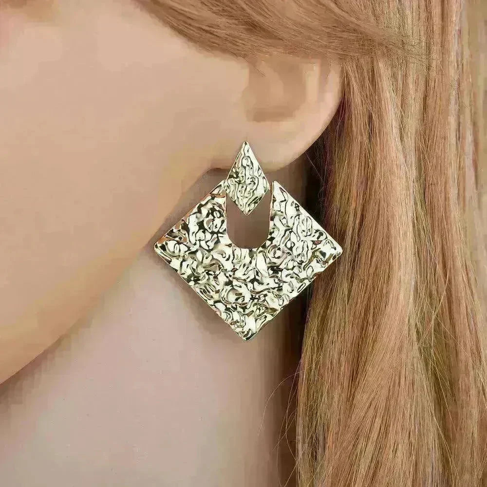 Personality Geometry Rhombus Irregular Alloy Earrings - EX-STOCK CANADA
