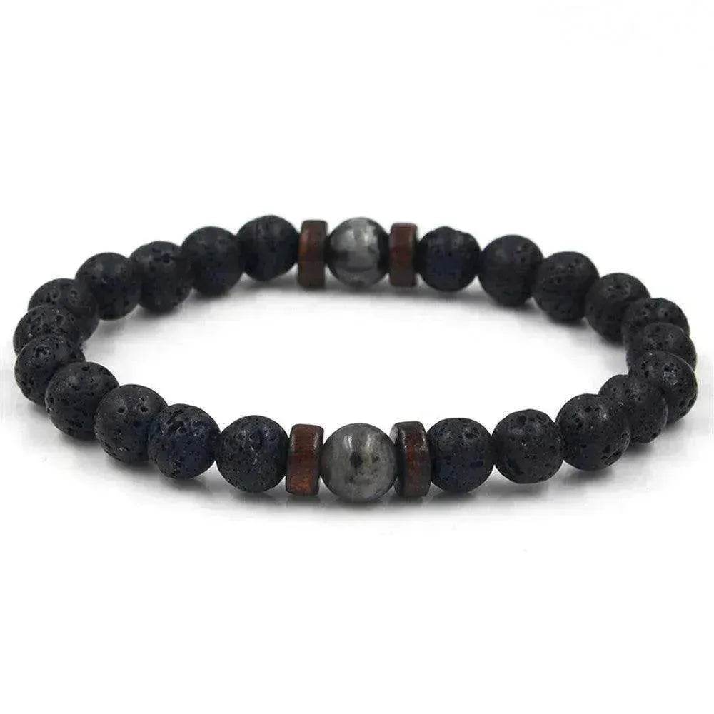 Personality Men's Black Volcanic Stone Bracelet - EX-STOCK Canada