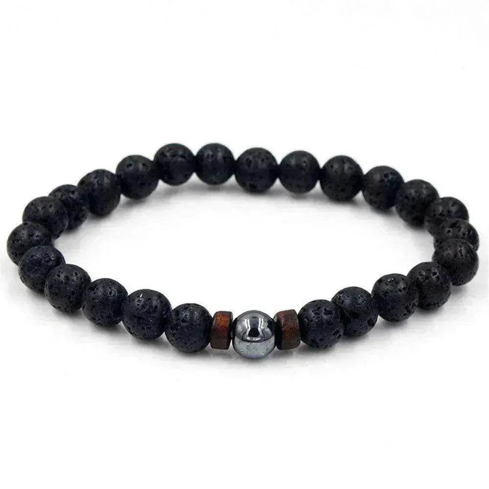 Personality Men's Black Volcanic Stone Bracelet - EX-STOCK Canada