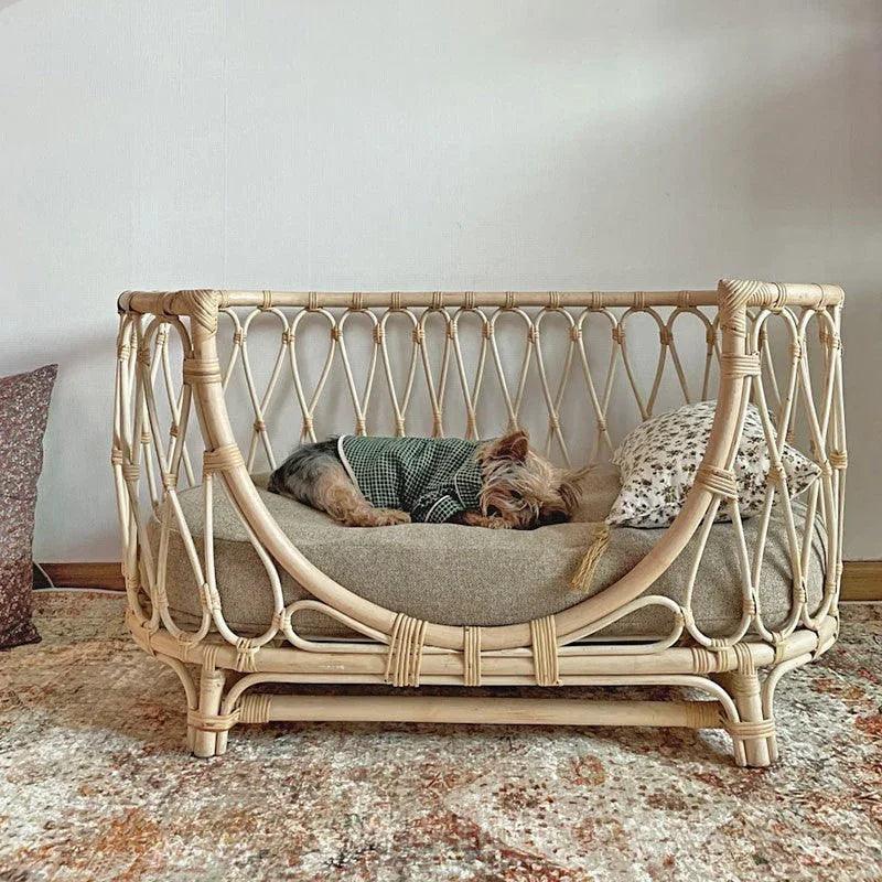 Pet Bed Handmade Rattan Woven Pet Bed Sofa For Dogs EX-STOCK Canada