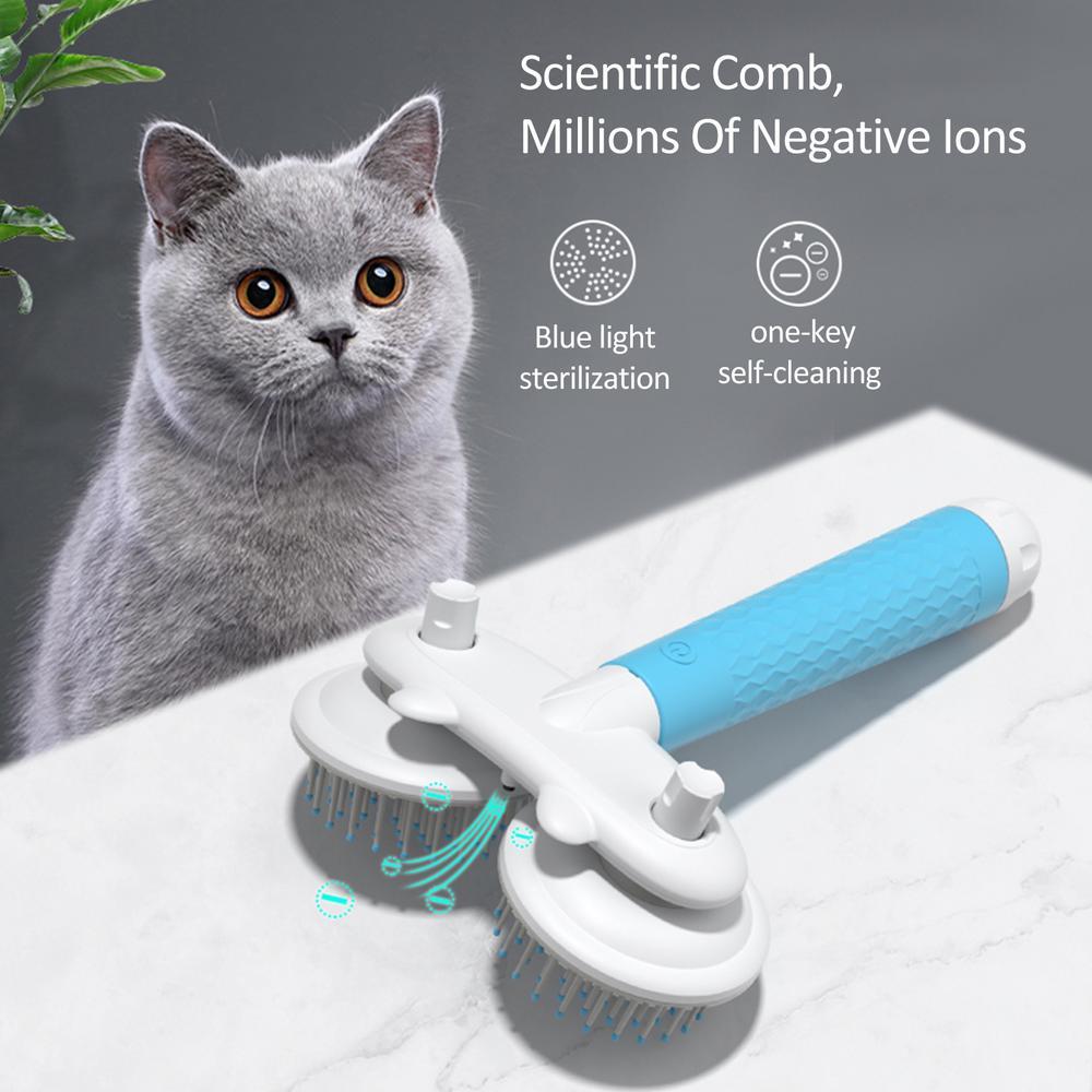 Pet Cat Brush Dog Slicker Brush Double-headed Negative Ion One-button Self Cleaning Dog Cat Hair Removal Pets Products EX-STOCK Canada
