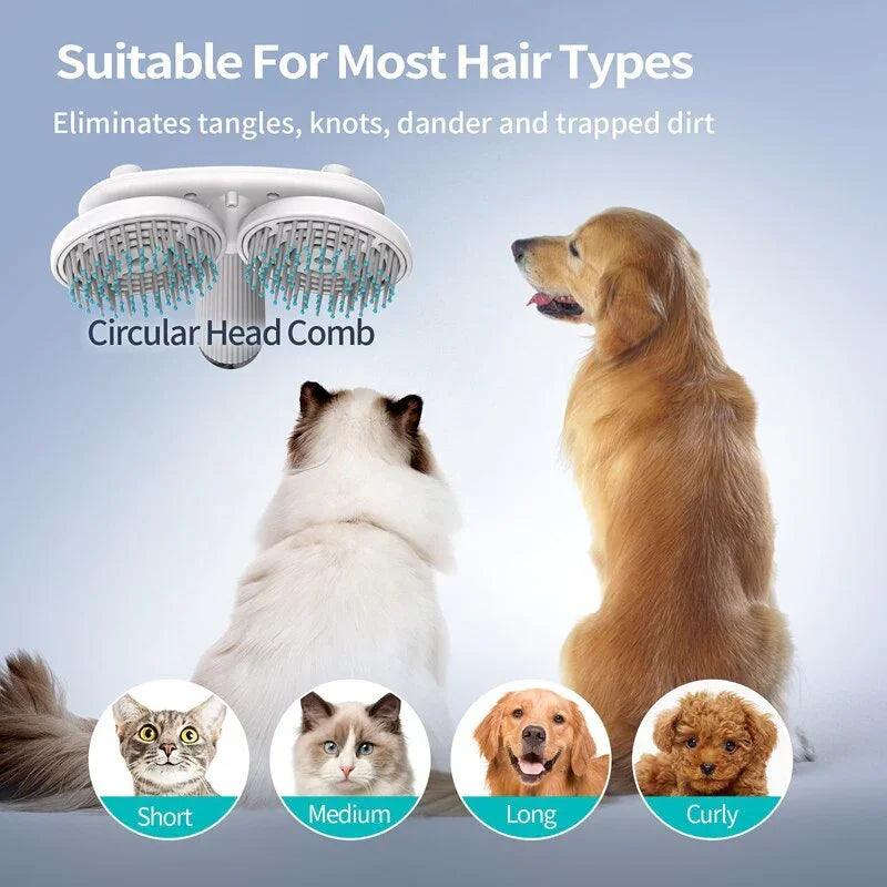 Pet Cat Brush Dog Slicker Brush Double-headed Negative Ion One-button Self Cleaning Dog Cat Hair Removal Pets Products EX-STOCK Canada