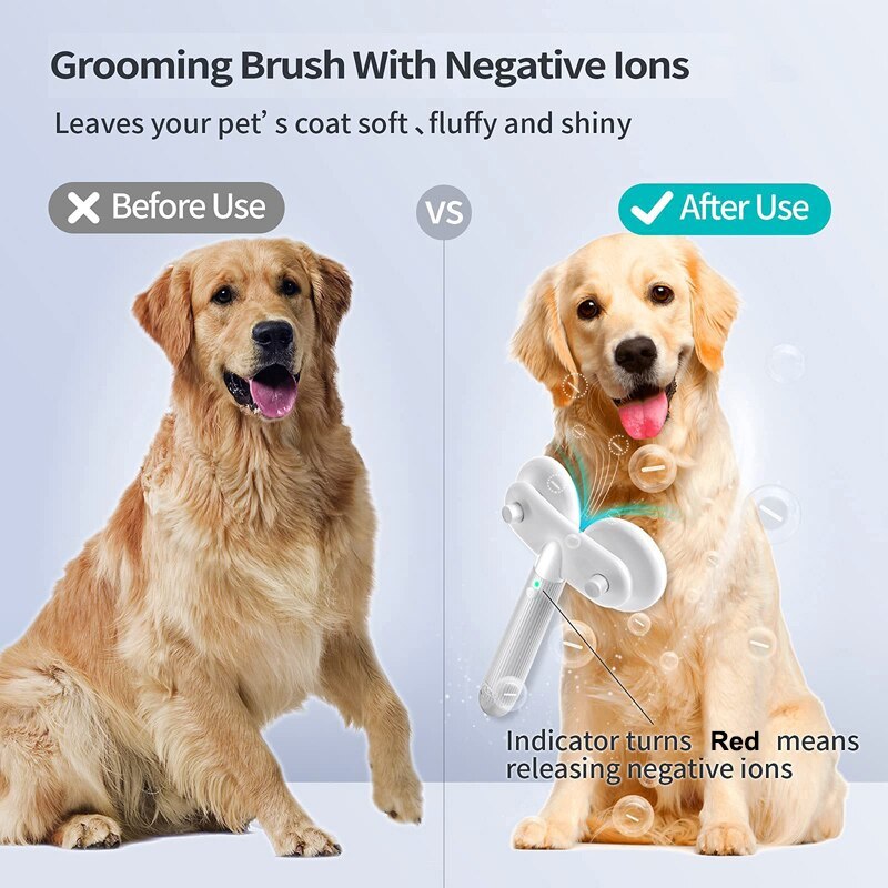 Pet Cat Brush Dog Slicker Brush Double-headed Negative Ion One-button Self Cleaning Dog Cat Hair Removal Pets Products EX-STOCK Canada