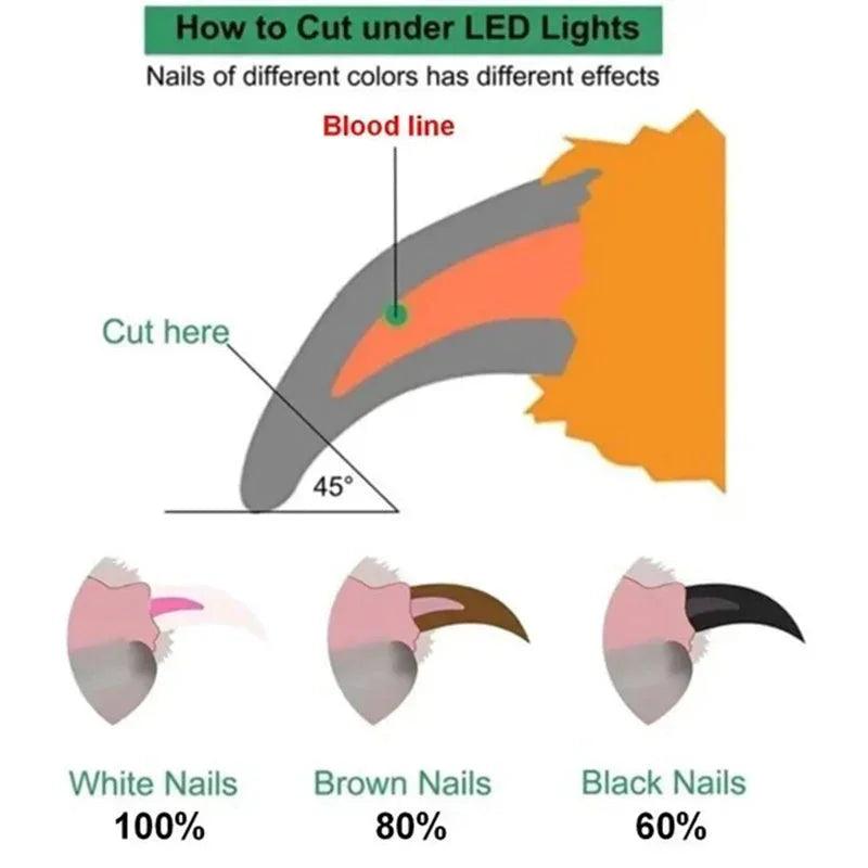 Pet Nail Clippers With LED Light Dogs Cat Nail Scissors Professional Trimmer Tool Care Grooming Supplies EX-STOCK Canada